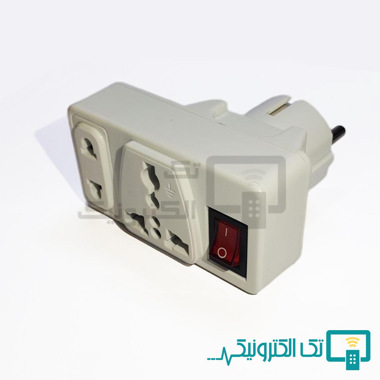 مبدل 3 شاخه به 2 شاخه + پریز اضافه Narken